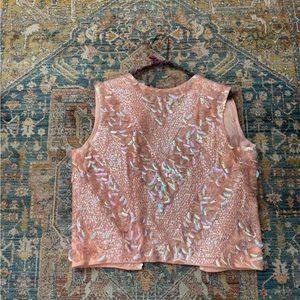 Pink Vintage Sequin Top